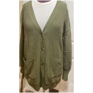 CAbi Deep Olive Green Women's Cardigan Sweater